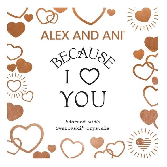 Alex and Ani Because I Love You Mom Silver Tone Crystal-Accented Bangle Bracelet - Picture 4 of 5